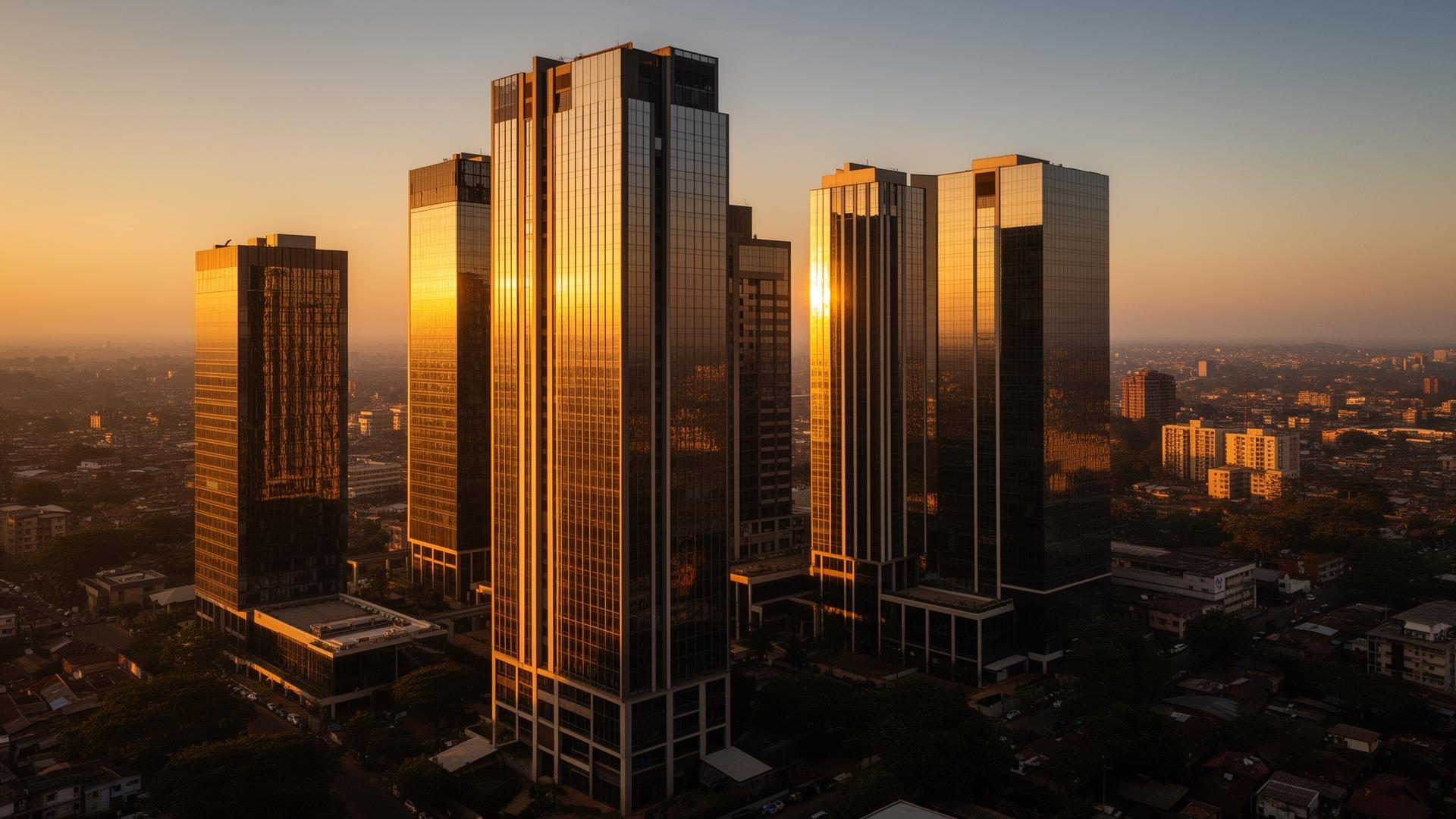 Nairobi skyline at golden hour
